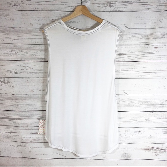 Free People The It Muscle White Sleeveless Tank Top Sz XS - Picture 10 of 14